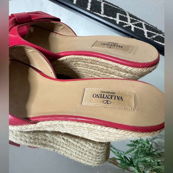 VALENTINO Pink Bow Wedge Espadrilles SZ 39 - Picture 4 of 7